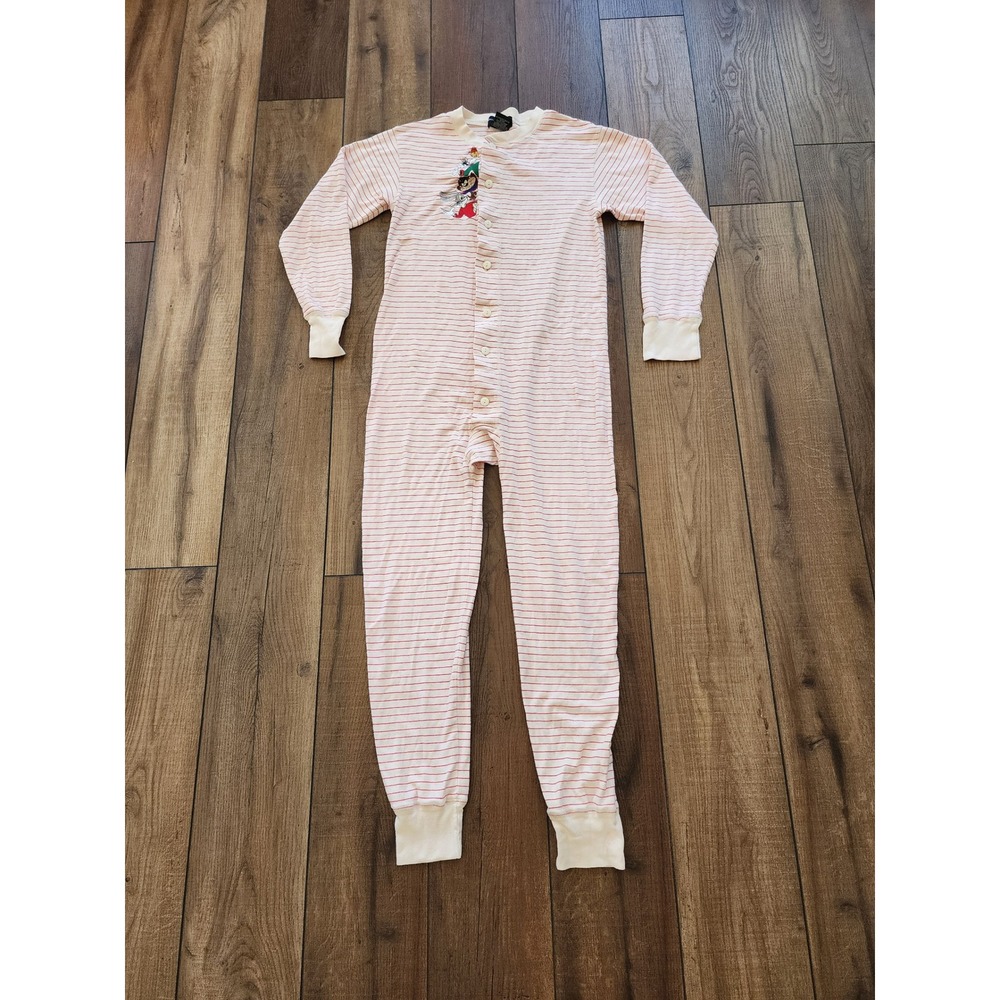 Vintage‎ 1996 Warner Bros Onesie Striped Looney Tunes Union Suit Pajamas Adult